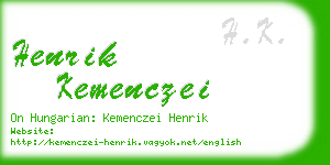 henrik kemenczei business card